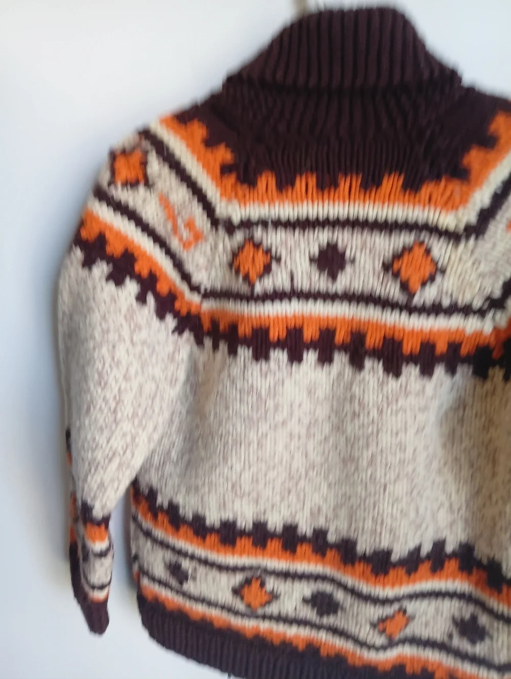 Vintage 50's 60's Handmade Cowichan Style Curling Sweater Small Boho Cottagecore - Picture 16 of 17
